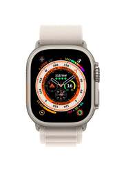 Apple Watch Ultra 49mm Smartwatch, GPS + Cellular, Titanium Case With Starlight Alpine Loop Large