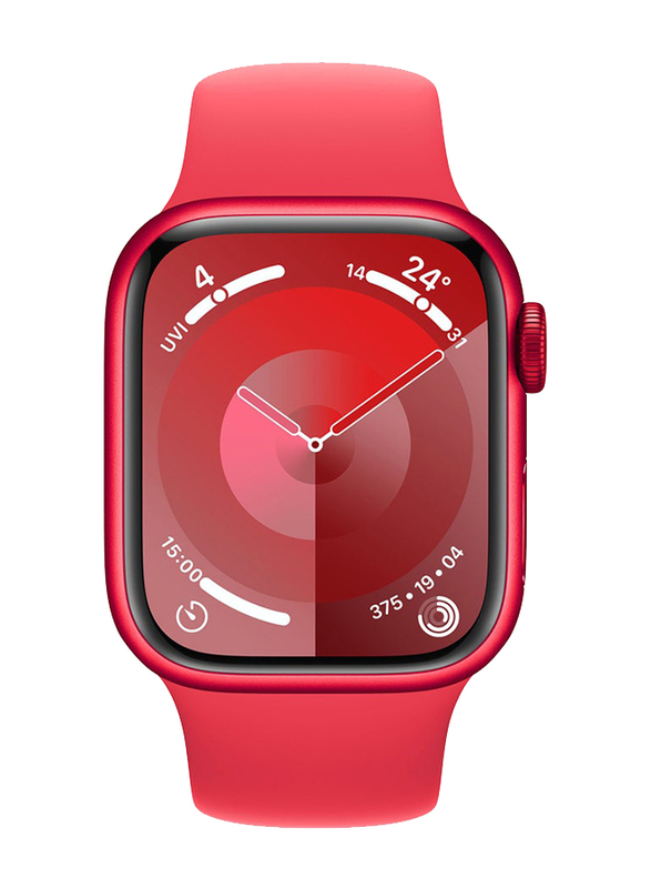 Apple Watch Series 9 41mm S/M & M/L Smart Watch, GPS + Cellular, Red Aluminium Case With Red Sport Band