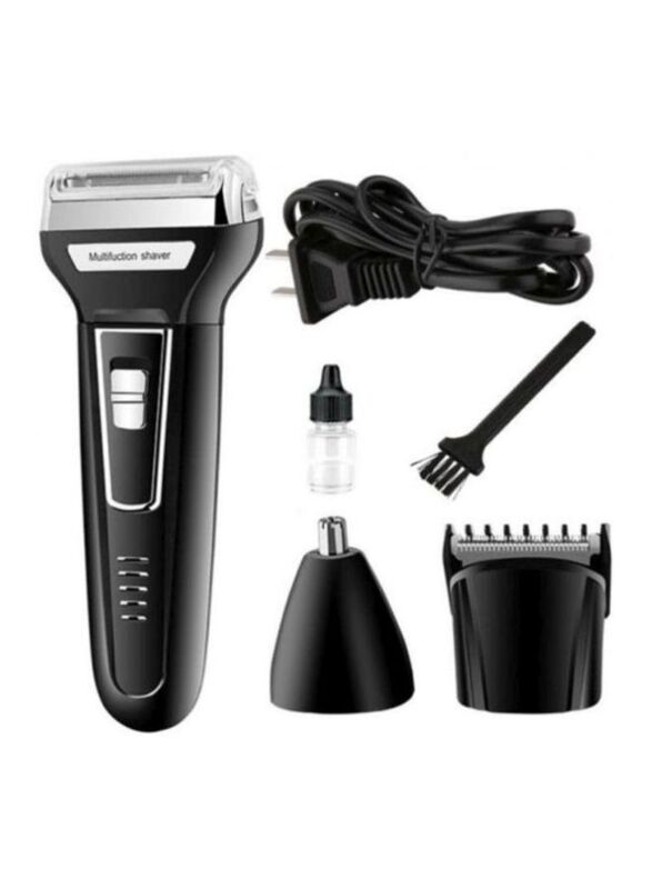 Kemei 3-in-1 Electric Hair Clipper, Black/Silver/White