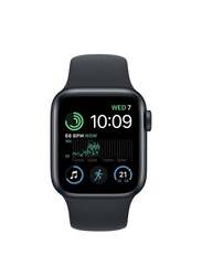 Apple Watch SE 40mm Smartwatch, GPS + Cellular, Aluminium Case With Midnight Sport Band