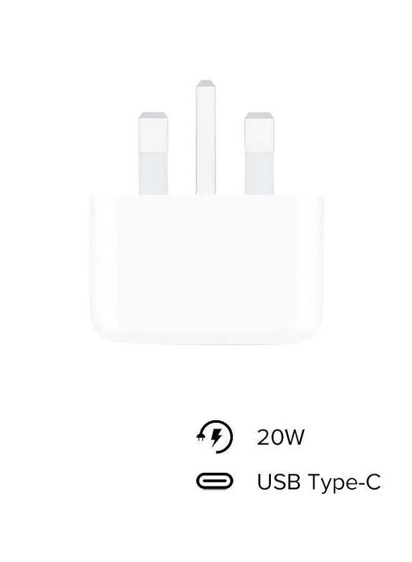 Apple 20W USB-C 3 Pin Power Adapter, White