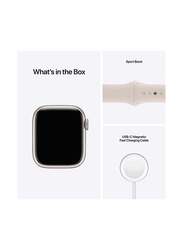 Apple Watch Series 7-45mm Smartwatch, GPS, Aluminium Case with Starlight Sport Band