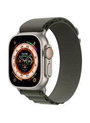Apple Watch Ultra Dash 49mm Smartwatch, GPS + Cellular, Titanium Case With Large Green Alpine Loop