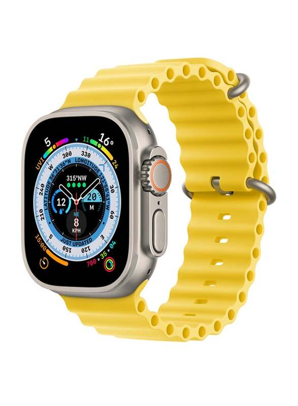 Apple Watch Ultra 49mm Smartwatch, GPS + Cellular, Titanium Case With Yellow Ocean Band
