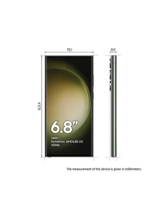 Samsung Galaxy S23 Ultra 256GB Green, 12GB RAM, 5G, Dual Sim Smartphone, International Version