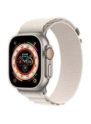 Apple Watch Ultra Dash 49mm Smartwatch, GPS + Cellular, Titanium Case With Starlight Alpine Loop