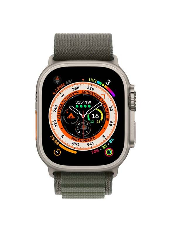 Apple Watch Ultra Dash 49mm Smartwatch, GPS + Cellular, Titanium Case With Green Alpine Loop
