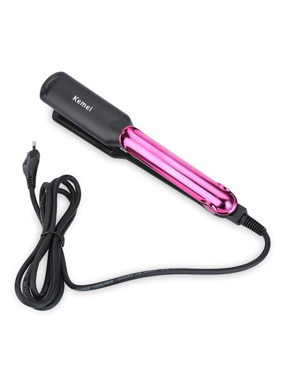 Kemei Electric Hair Straightener, Km2113, Black/Pink