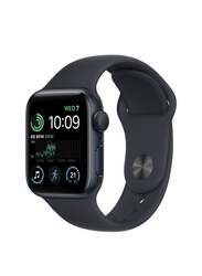 Apple Watch SE 44mm Smartwatch, GPS + Cellular, Aluminium Case With Midnight Sport Band