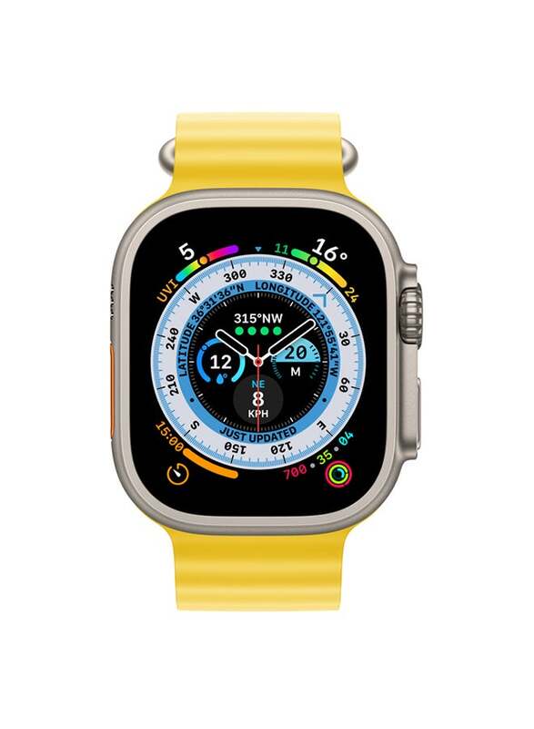 Apple Watch Ultra 49mm Smartwatch, GPS + Cellular, Titanium Case With Yellow Ocean Band