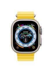 Apple Watch Ultra 49mm Smartwatch, GPS + Cellular, Titanium Case With Yellow Ocean Band