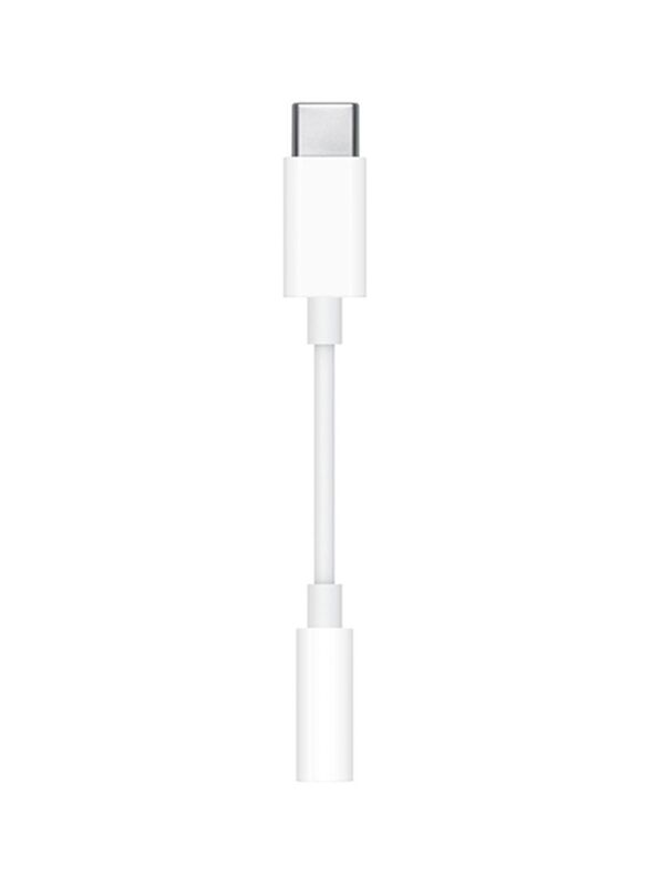 Apple Headphone Jack Adapter, USB Type-C to 3.5mm Jack for Apple Devices, White