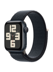 Apple Watch SE (2023) 40mm Smart Watch, GPS + Cellular, Midnight Aluminium Case With Midnight Sport Loop Band