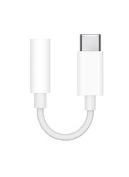 Apple Headphone Jack Adapter, USB Type-C to 3.5mm Jack for Apple Devices, White