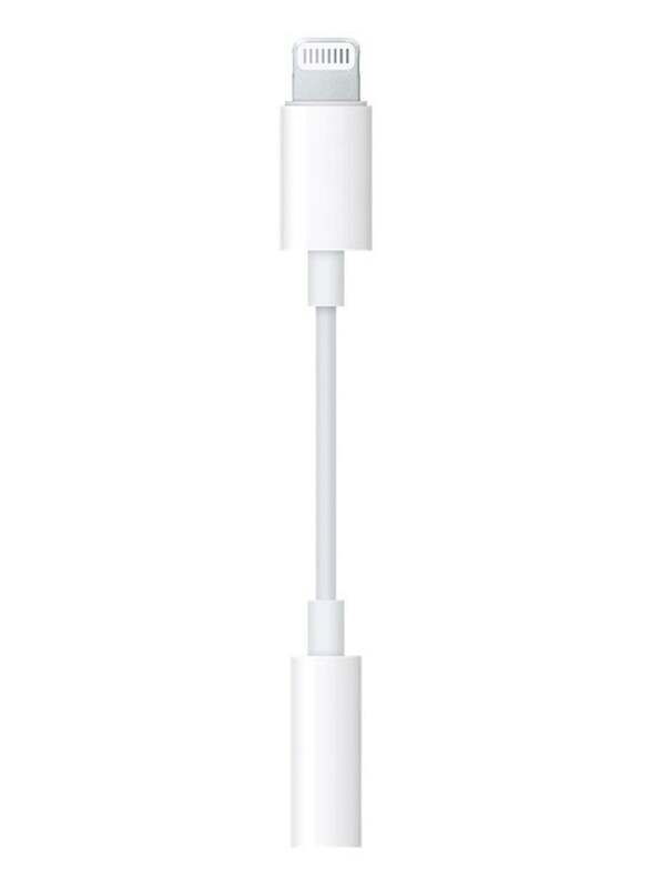 Apple Headphone Jack Adapter, Lightning Male to 3.5mm Jack for Apple Devices, White
