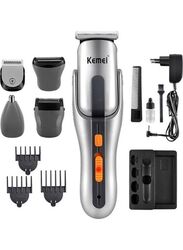 Kemei 8-in-1 Cordless Body Shaver Grooming Kit, Silver