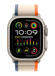 Apple Watch Ultra 2 49mm Smartwatch, GPS + Cellular, Titanium Case with Medium/Large Orange/Beige Trail Loop