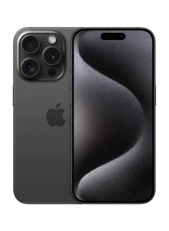 Apple iPhone 15 Pro 256GB Black Titanium, With FaceTime, 8GB RAM, 5G, Single SIM Smartphone, Middle East Version