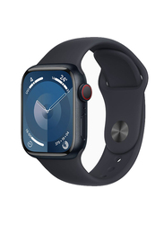 Apple Watch Series 9 41mm S/M & M/L Smart Watch, GPS + Cellular, Midnight Aluminium Case With Midnight Sport Band