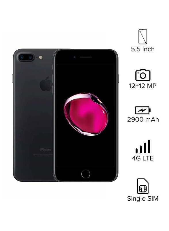 Apple iPhone 7 Plus 32GB Black, With FaceTime, 3GB RAM, 4G LTE, Single Sim Smartphone