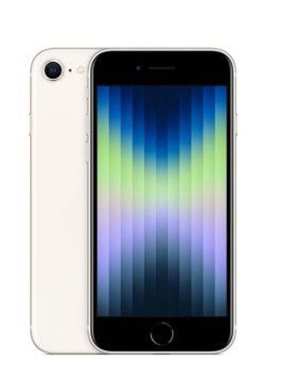Apple iPhone SE 2022 (3rd Generation) 64GB Starlight, 3GB RAM, 5G, Single Sim Smartphone, KSA Version