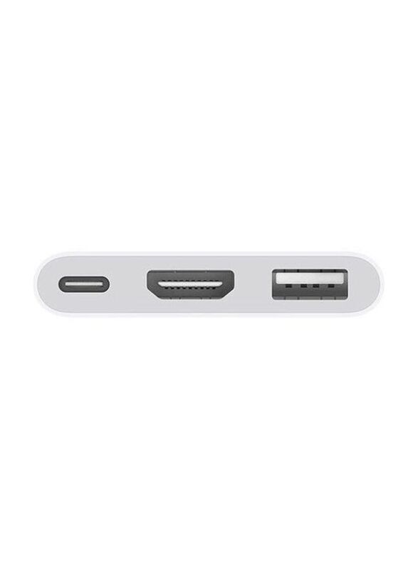 Apple Digital AV Multiport Adapter, USB Type-C Male to HDMI/USB A/USB Type-C for Mac/iPad Pro, White