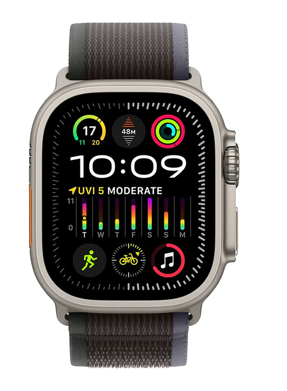 Apple Watch Ultra 2 49mm Smartwatch, GPS + Cellular, Titanium Case with Medium/Large Blue/Black Trail Loop