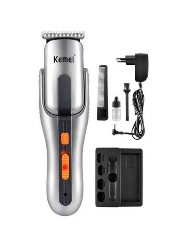 Kemei 8-in-1 Cordless Body Shaver Grooming Kit, KM680A, Black/Silver