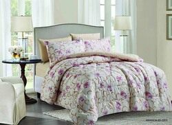 Elite Home 6-Piece Microfiber Comforter Set, 1 Comforter + 2 Pillow Covers + 2 Pillow Shams + 1 Fitted Sheet, King, Ivory-E-65