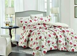 Elite Home 6-Piece Microfiber Comforter Set, 1 Comforter + 2 Pillow Covers + 2 Pillow Shams + 1 Fitted Sheet, King, Off White-E-73