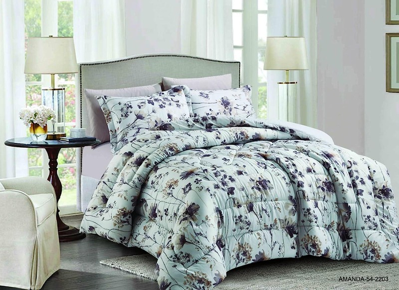 

Elite Home 6-Piece Microfiber Comforter Set, 1 Comforter + 2 Pillow Covers + 2 Pillow Shams + 1 Fitted Sheet, King, Grey-E-54