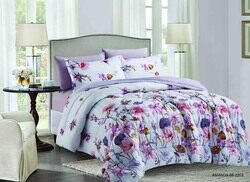Elite Home 6-Piece Microfiber Comforter Set, 1 Comforter + 2 Pillow Covers + 2 Pillow Shams + 1 Fitted Sheet, King, Purple-E-66