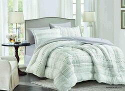 Elite Home 6-Piece Microfiber Comforter Set, 1 Comforter + 2 Pillow Covers + 2 Pillow Shams + 1 Fitted Sheet, King, Off White-E-69