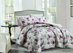 Elite Home 6-Piece Microfiber Comforter Set, 1 Comforter + 2 Pillow Covers + 2 Pillow Shams + 1 Fitted Sheet, King, Beige-E-59