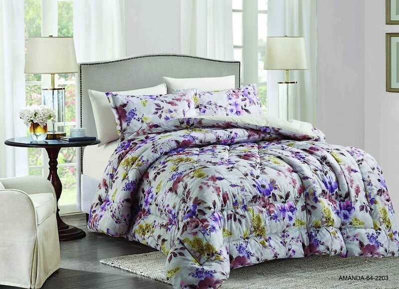 

Elite Home 6-Piece Microfiber Comforter Set, 1 Comforter + 2 Pillow Covers + 2 Pillow Shams + 1 Fitted Sheet, King, Beige-E-64