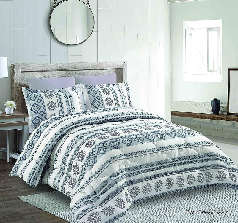 

Elite Home 4-Piece Ultrasoft Microfiber Comforter Set, 1 Comforter + 1 Pillow Covers + 1 Pillow Shams + 1 Fitted Sheet, Double, Grey