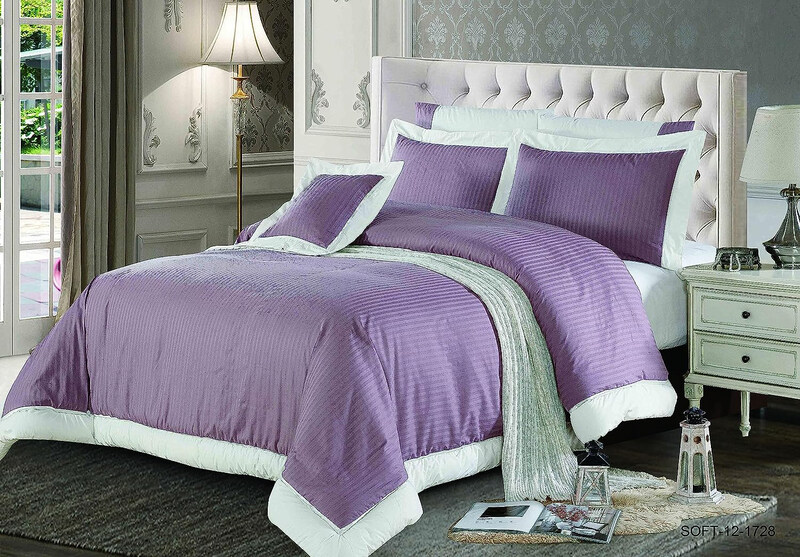 

Elite Home 7-Piece Cotton Premium Quality Duvet Cover Set, 1 Duvet Cover + 2 Pillow Covers + 2 Pillow Shams + 1 Fitted Sheet + 1 Cushion Cover, King,