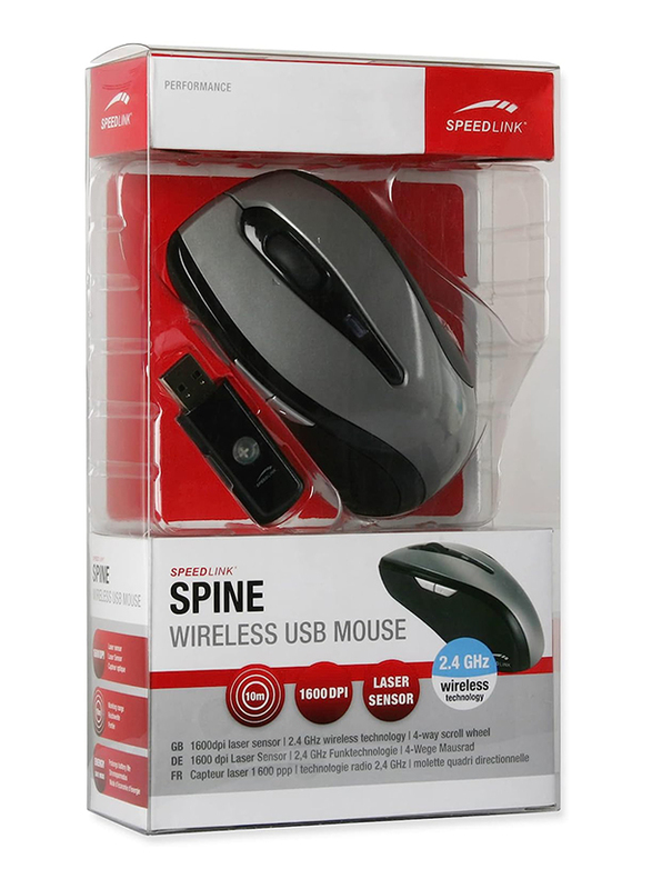 Speedlink Spine Wireless Mouse, SL-6381-SGY, Black/Gray