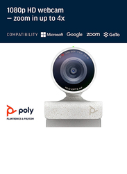 Plantronics Poly Studio P5 Professional HD Webcam 1080P HD Video Conference Camera, White