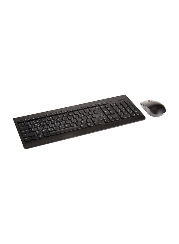 Lenovo Essential Wireless English/Arabic Keyboard & Mouse, Black