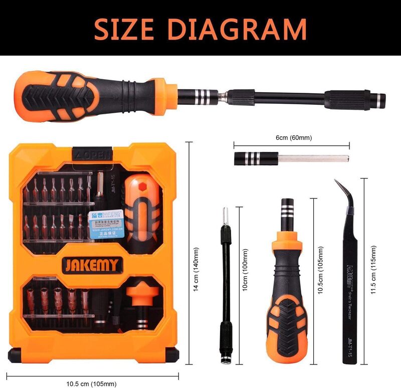 Jakemy JM-8160 Precision Screw Driver Set with Flexible Shaft & Socket