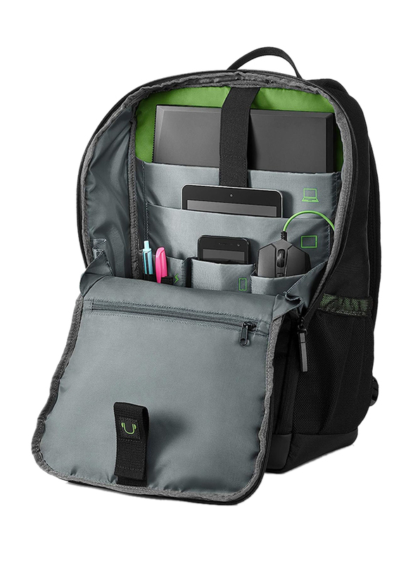 HP Pavilion 15.6 Inch 400 Gaming Backpack Laptop Bag, Black/Green