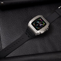 Merlin Craft Customized Case for Apple Watch S8/S7 45mm C1 Silver with Black