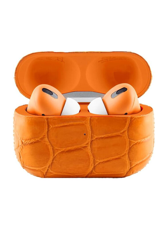 

Merlin Apple Airpods Pro Gen 2c Wireless In-Ear Noise Cancelling Headphones, Leather Alligator Orange