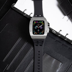 Merlin Craft Customized Case for Apple Watch S8/S7 45mm C1 Silver with Black