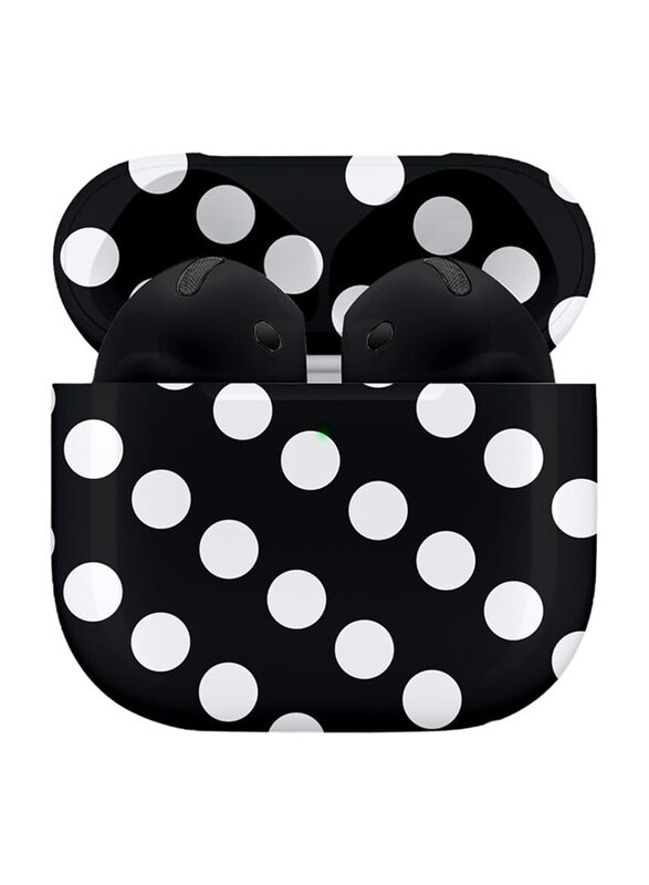 

Merlin Apple Airpods 4 Wireless In-Ear Noise Cancelling Headphones, Black Polka