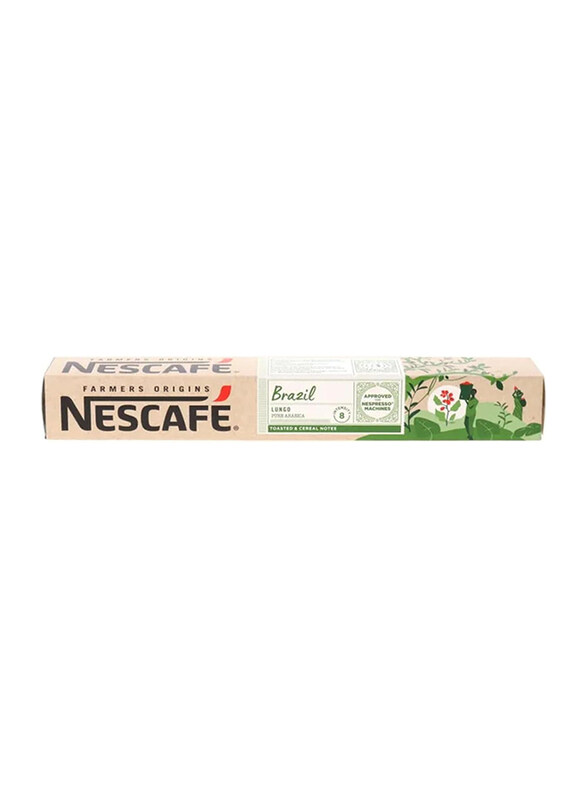 

Nescafe Farmers Origins Brazil Lungo Pure Arabica Coffee Capsules, 10 Capsules