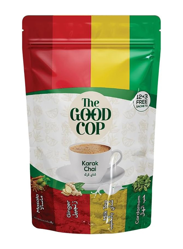 The Good Cop Assorted Mix Flavours Instant Karak Chai, 15 Sachets, 300g