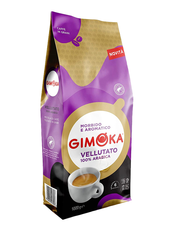 Gimoka Vellutato 100% Arabica Whole Roasted Coffee Beans, 1 Kg