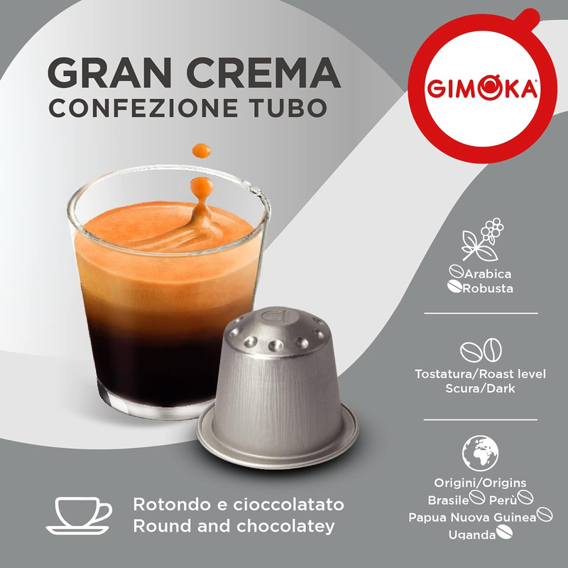 Gimoka Gran Crema Aluminium Coffee Capsules, 10 Capsules